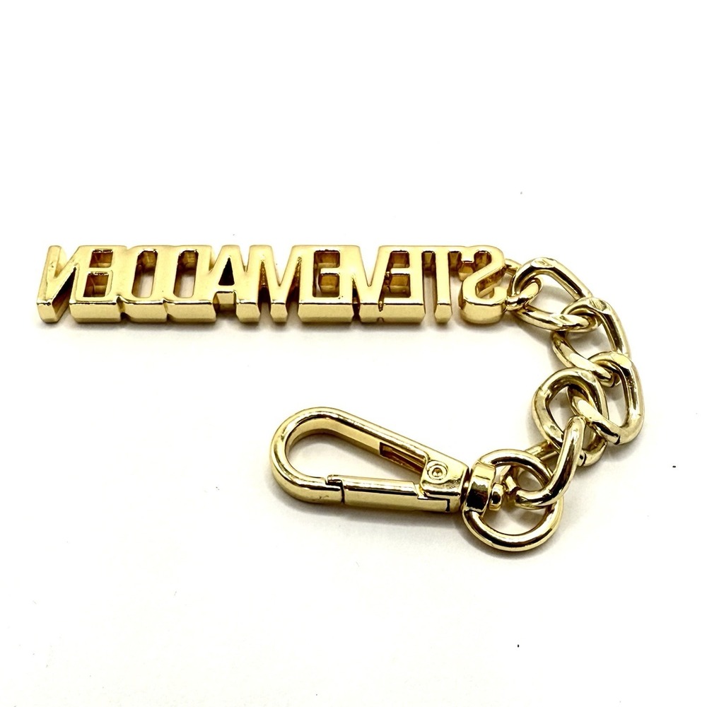 RARE Vintage STEVE MADDEN Keychain Gold Toned Signed Purse Charm Gold Tone Y2K - Picture 4 of 4